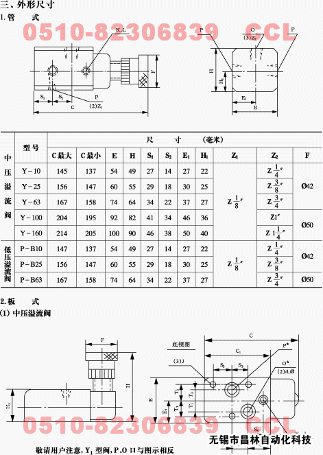 Y-10   Y-10B   Y-25   Y-25B   Y1-10B      溢流閥