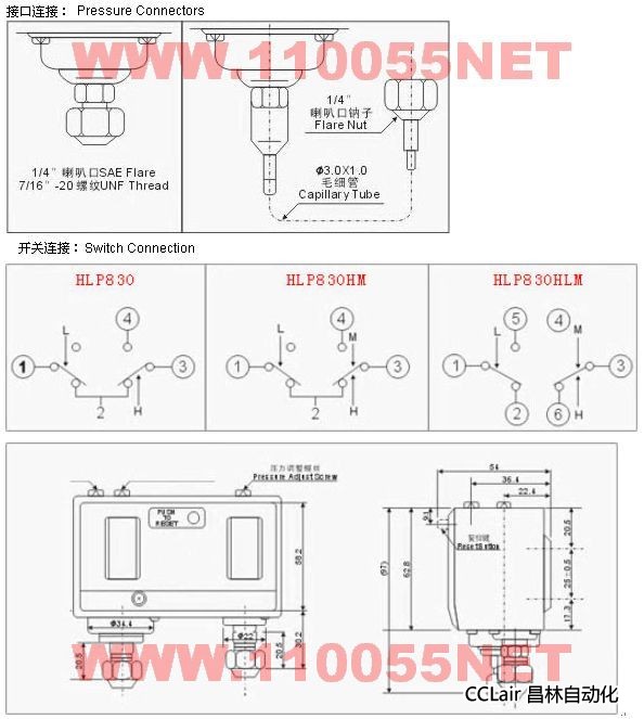 HLP830 HLP830HM HLP830HLM  雙組壓力控制器 