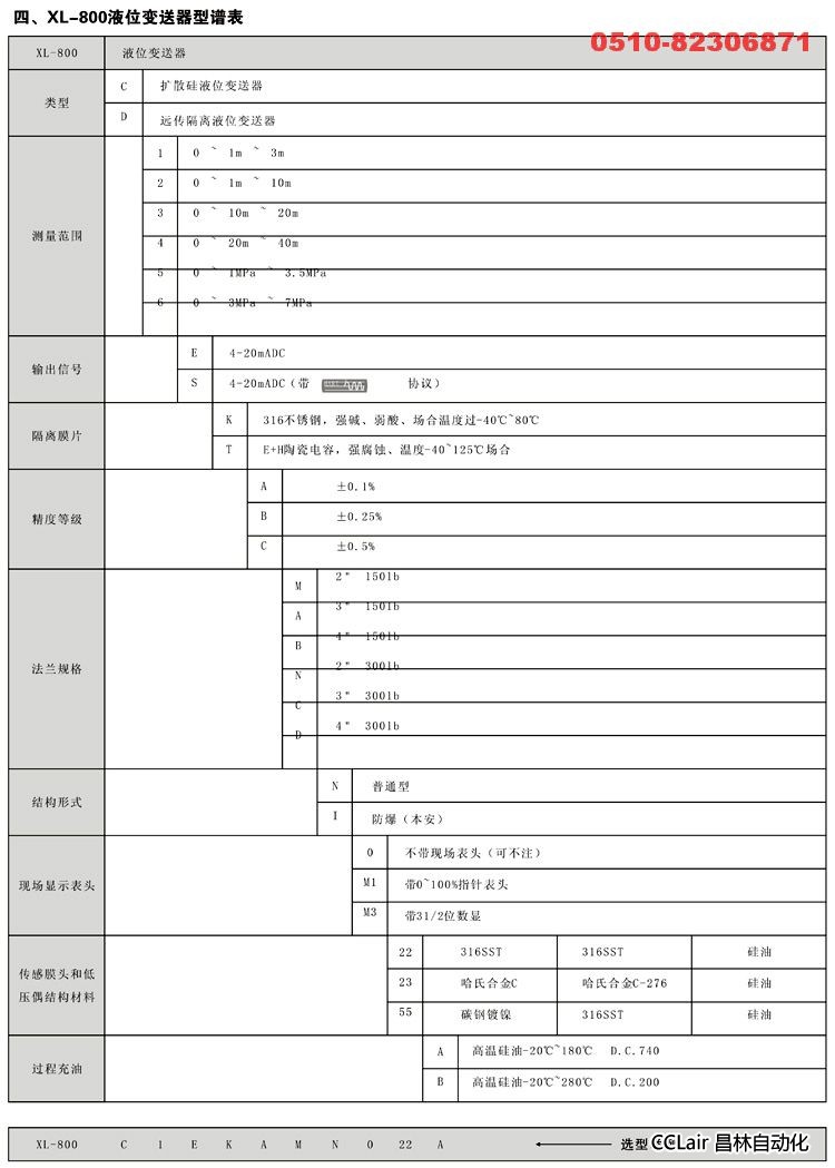 XL-800D 液位變送器 