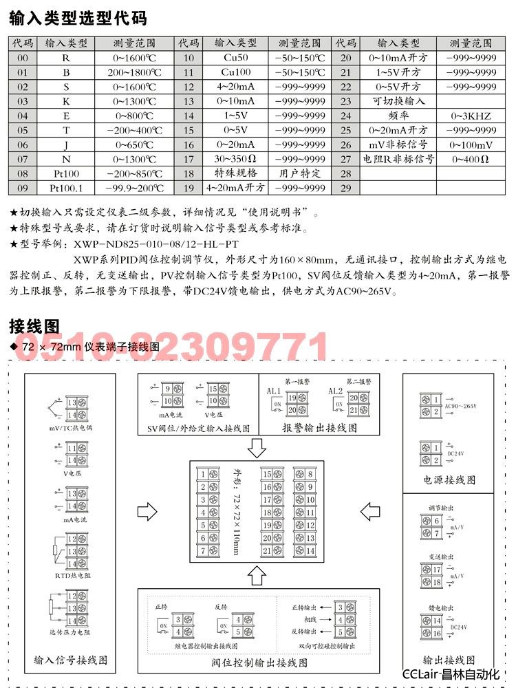 智能控制調儀 XWP-ND805 XWP-ND815 XWP-ND825