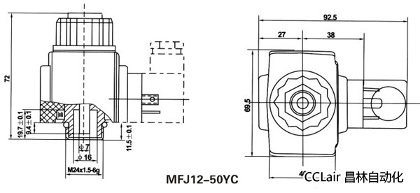 油研型液壓閥用電磁鐵線圈，MFJ12-YC交流濕式閥用電磁鐵,MFZ12-YC直流濕式閥用電磁鐵,比例電磁鐵