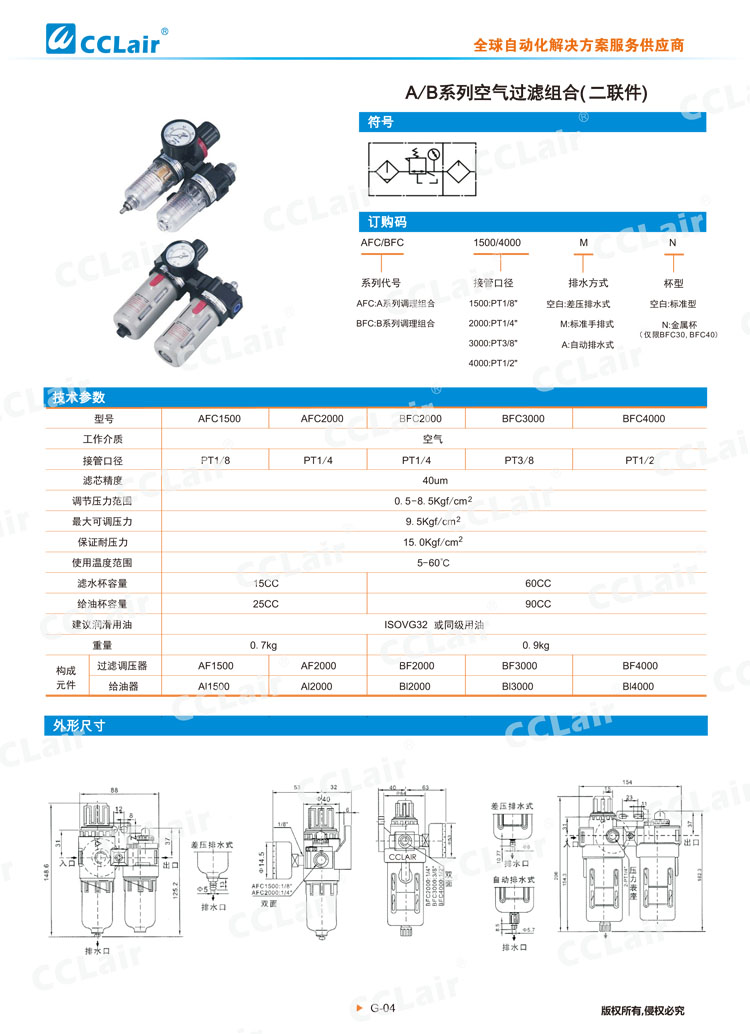 A、B系列空氣過濾組合（二聯件）