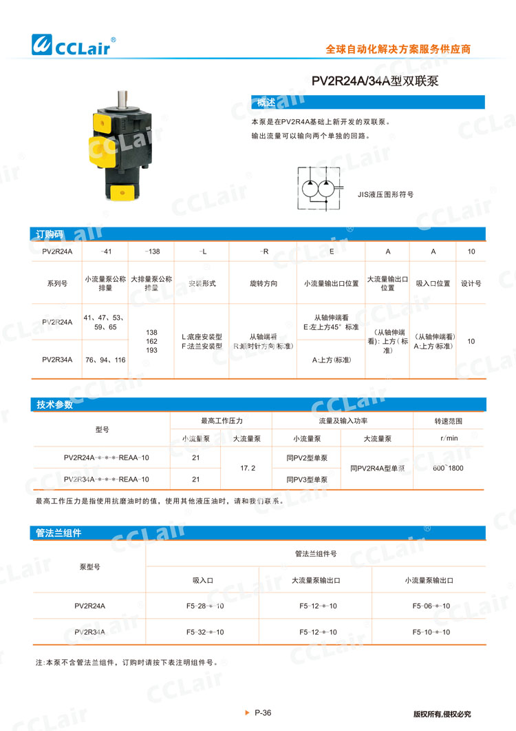 PV2R24A 34A型雙聯泵-1